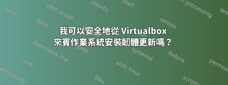 我可以安全地從 Virtualbox 來賓作業系統安裝韌體更新嗎？