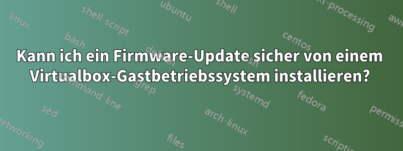 Kann ich ein Firmware-Update sicher von einem Virtualbox-Gastbetriebssystem installieren?