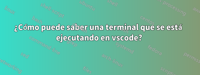 ¿Cómo puede saber una terminal que se está ejecutando en vscode?