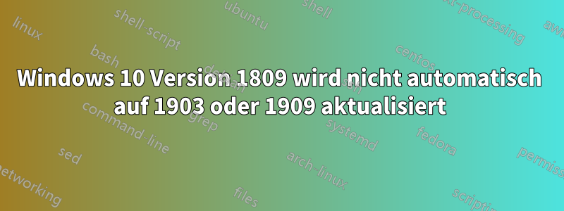 Windows 10 Version 1809 wird nicht automatisch auf 1903 oder 1909 aktualisiert