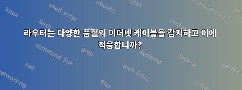 라우터는 다양한 품질의 이더넷 케이블을 감지하고 이에 적응합니까?