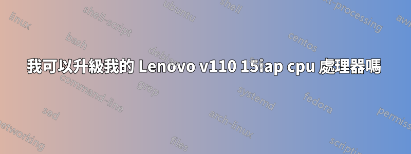 我可以升級我的 Lenovo v110 15iap cpu 處理器嗎