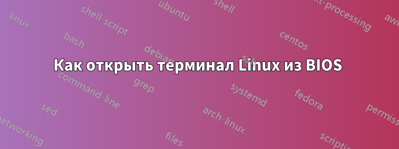 Как открыть терминал Linux из BIOS