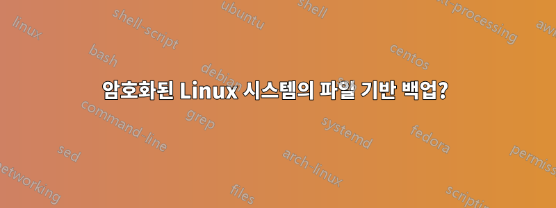 암호화된 Linux 시스템의 파일 기반 백업?