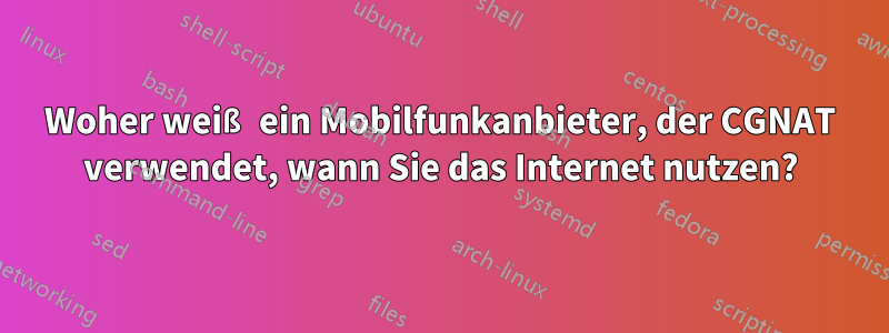 Woher weiß ein Mobilfunkanbieter, der CGNAT verwendet, wann Sie das Internet nutzen?