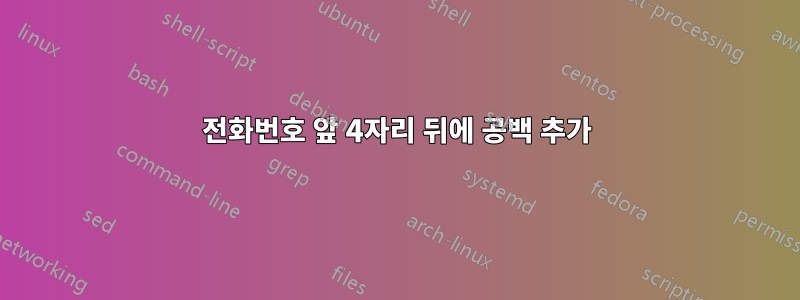 전화번호 앞 4자리 뒤에 공백 추가