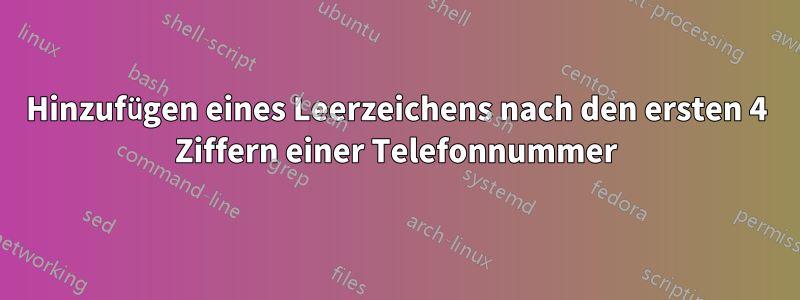 Hinzufügen eines Leerzeichens nach den ersten 4 Ziffern einer Telefonnummer