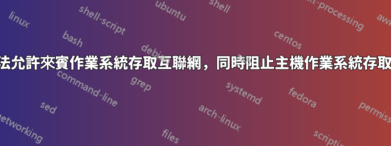 有沒有辦法允許來賓作業系統存取互聯網，同時阻止主機作業系統存取互聯網？