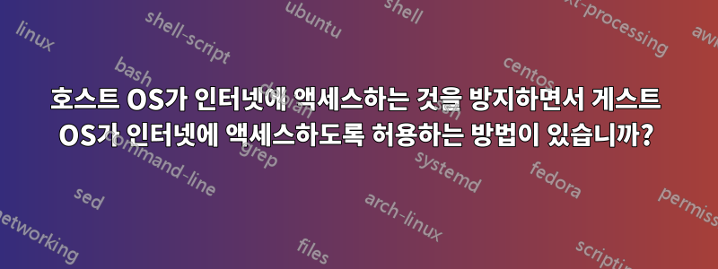 호스트 OS가 인터넷에 액세스하는 것을 방지하면서 게스트 OS가 인터넷에 액세스하도록 허용하는 방법이 있습니까?