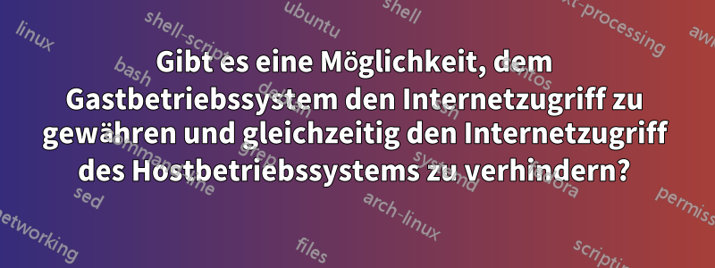 Gibt es eine Möglichkeit, dem Gastbetriebssystem den Internetzugriff zu gewähren und gleichzeitig den Internetzugriff des Hostbetriebssystems zu verhindern?