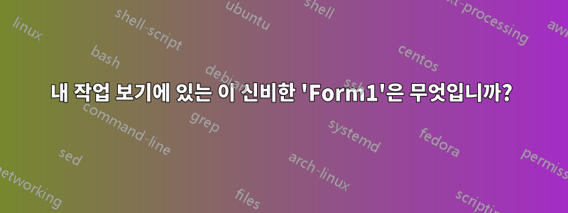 내 작업 보기에 있는 이 신비한 'Form1'은 무엇입니까?