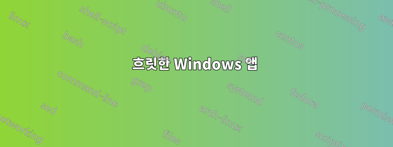 흐릿한 Windows 앱