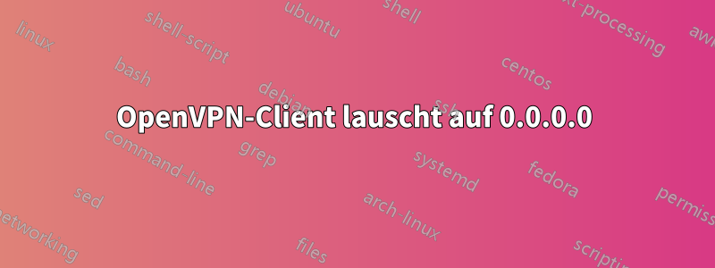 OpenVPN-Client lauscht auf 0.0.0.0