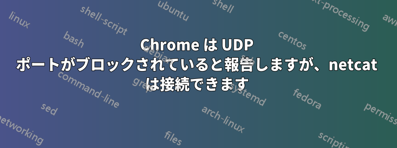 Chrome は UDP ポートがブロックされていると報告しますが、netcat は接続できます