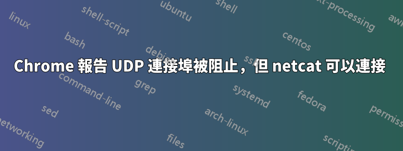 Chrome 報告 UDP 連接埠被阻止，但 netcat 可以連接