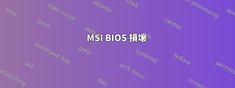 MSI BIOS 損壞