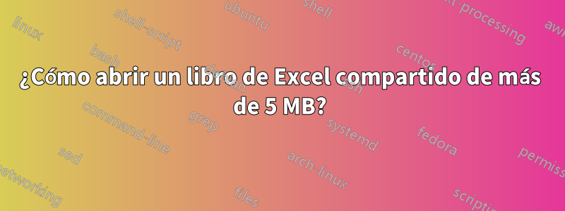 ¿Cómo abrir un libro de Excel compartido de más de 5 MB?