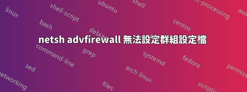 netsh advfirewall 無法設定群組設定檔