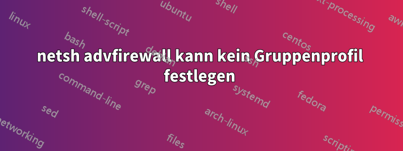 netsh advfirewall kann kein Gruppenprofil festlegen