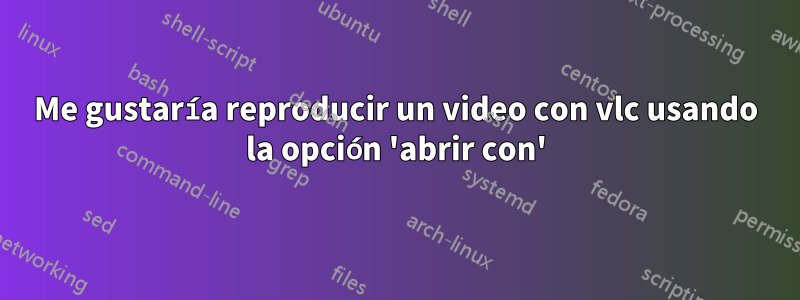 Me gustaría reproducir un video con vlc usando la opción 'abrir con'