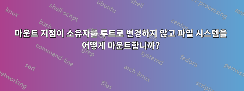 마운트 지점이 소유자를 루트로 변경하지 않고 파일 시스템을 어떻게 마운트합니까?