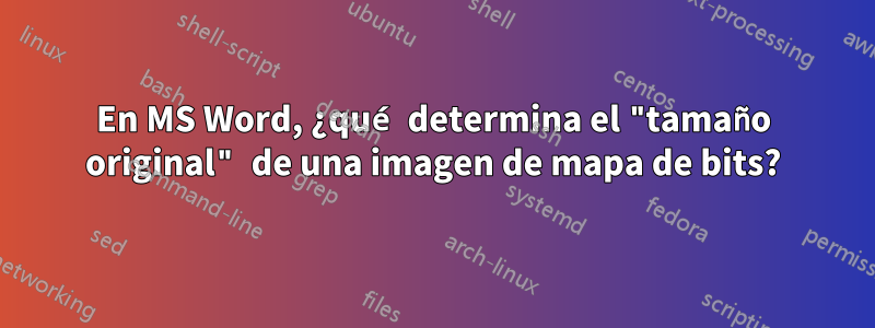 En MS Word, ¿qué determina el "tamaño original" de una imagen de mapa de bits?