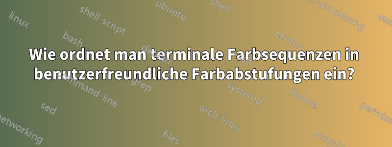 Wie ordnet man terminale Farbsequenzen in benutzerfreundliche Farbabstufungen ein?