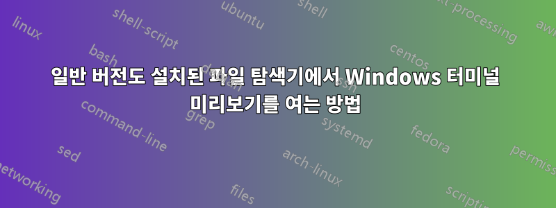 일반 버전도 설치된 파일 탐색기에서 Windows 터미널 미리보기를 여는 방법