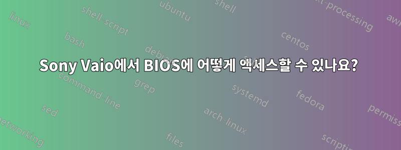Sony Vaio에서 BIOS에 어떻게 액세스할 수 있나요?