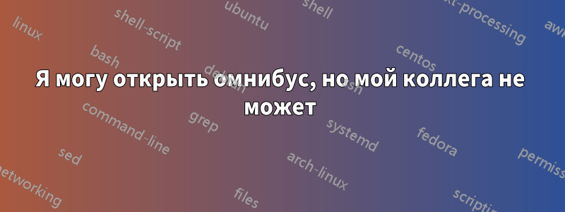 Я могу открыть омнибус, но мой коллега не может