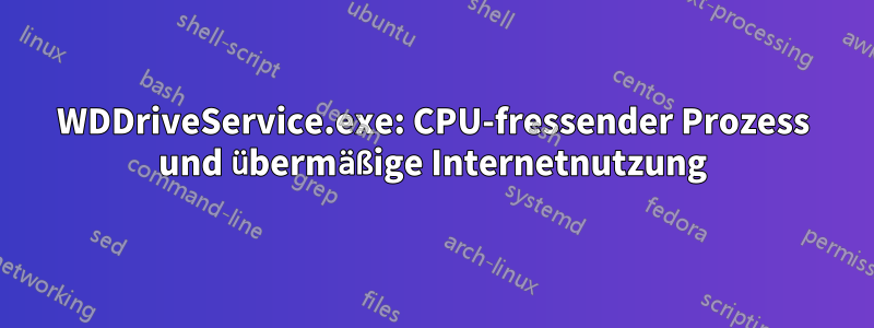 WDDriveService.exe: CPU-fressender Prozess und übermäßige Internetnutzung