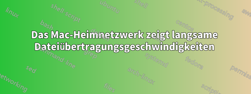 Das Mac-Heimnetzwerk zeigt langsame Dateiübertragungsgeschwindigkeiten