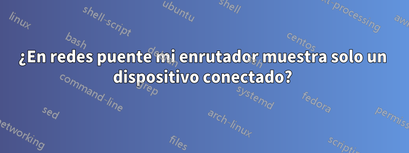 ¿En redes puente mi enrutador muestra solo un dispositivo conectado?