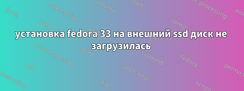 установка fedora 33 на внешний ssd диск не загрузилась