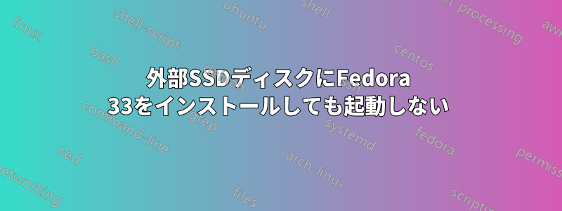 外部SSDディスクにFedora 33をインストールしても起動しない
