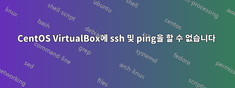 CentOS VirtualBox에 ssh 및 ping을 할 수 없습니다