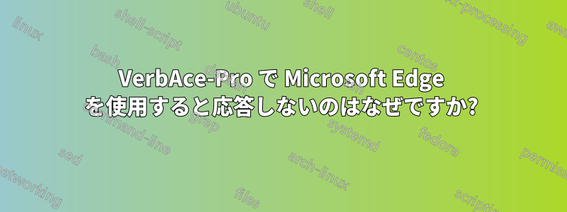 VerbAce-Pro で Microsoft Edge を使用すると応答しないのはなぜですか?