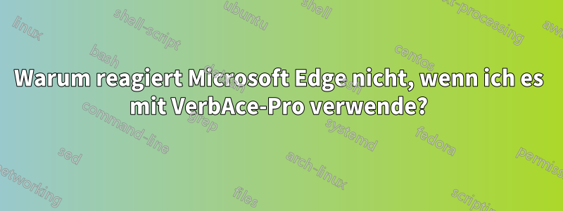 Warum reagiert Microsoft Edge nicht, wenn ich es mit VerbAce-Pro verwende?