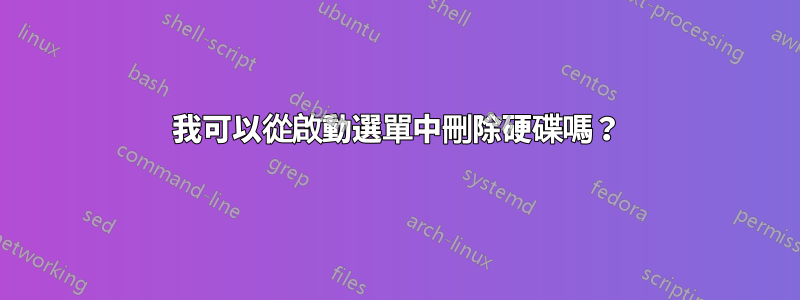我可以從啟動選單中刪除硬碟嗎？