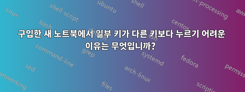 구입한 새 노트북에서 일부 키가 다른 키보다 누르기 어려운 이유는 무엇입니까? 