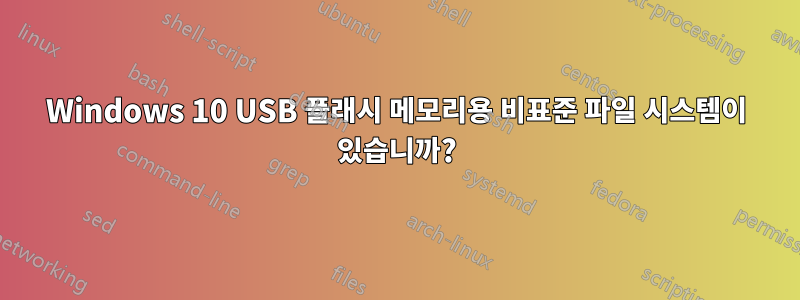 Windows 10 USB 플래시 메모리용 비표준 파일 시스템이 있습니까?