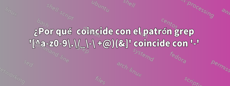 ¿Por qué coincide con el patrón grep '[^a-z0-9\.\/_\-\ +@)(&]' coincide con '-'