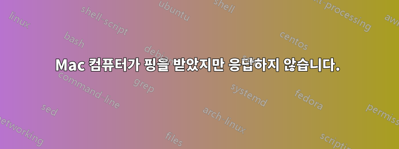 Mac 컴퓨터가 핑을 받았지만 응답하지 않습니다.