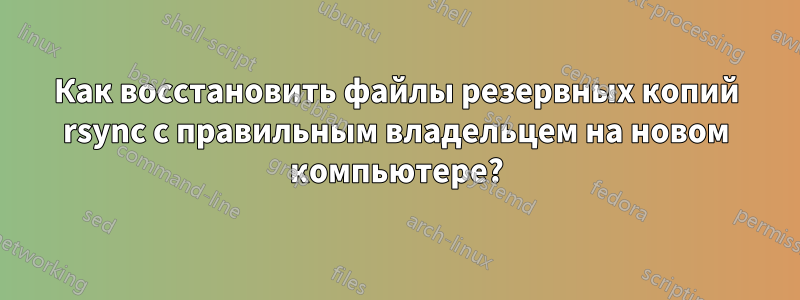 Как восстановить файлы резервных копий rsync с правильным владельцем на новом компьютере?