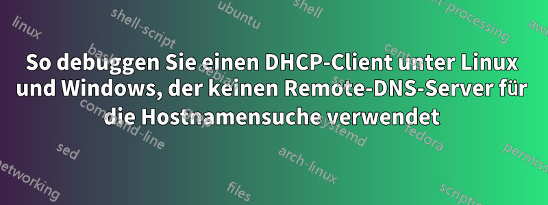 So debuggen Sie einen DHCP-Client unter Linux und Windows, der keinen Remote-DNS-Server für die Hostnamensuche verwendet