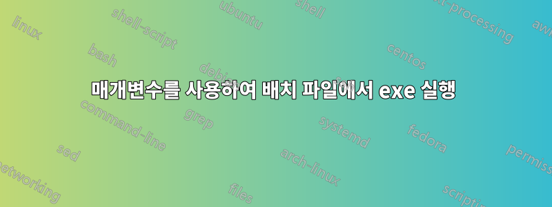 매개변수를 사용하여 배치 파일에서 exe 실행