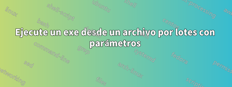 Ejecute un exe desde un archivo por lotes con parámetros