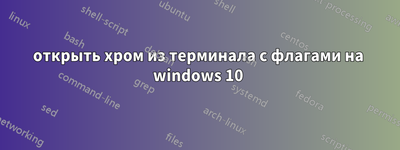 открыть хром из терминала с флагами на windows 10