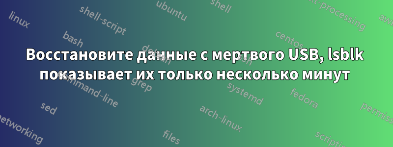 Восстановите данные с мертвого USB, lsblk показывает их только несколько минут