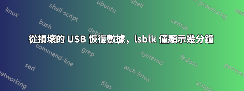 從損壞的 USB 恢復數據，lsblk 僅顯示幾分鐘